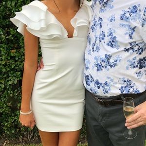 SHERRI HILL RUFFLE DRESS